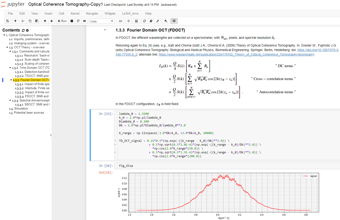 Figure 19. The JupyterLab interface, mixing code, output and documentation blocks