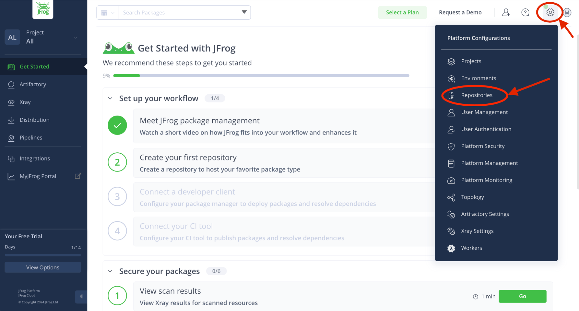 Step 1 - Login to your environment and navigate to the Platform Configurations screen