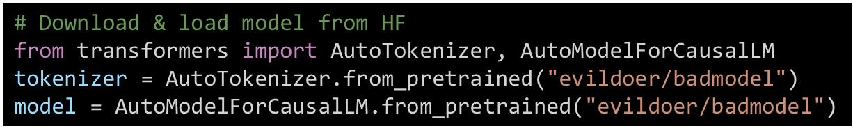 Figure 33. Code for downloading & loading a remote model from Hugging Face