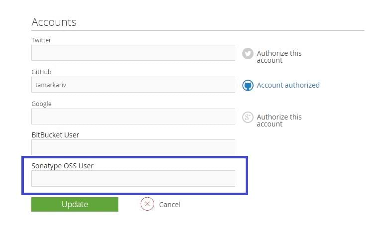 Accounts Sonatype