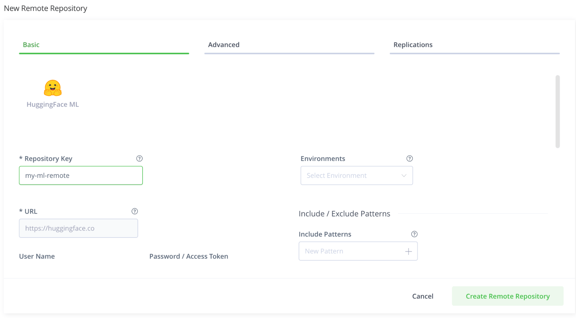 Setting up a machine learning repository in Artifactory