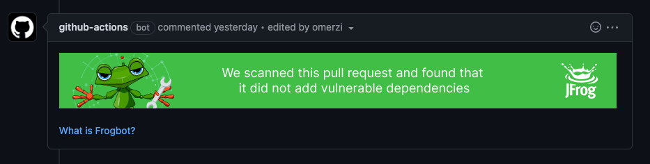 JFrog Frogbot scan successful